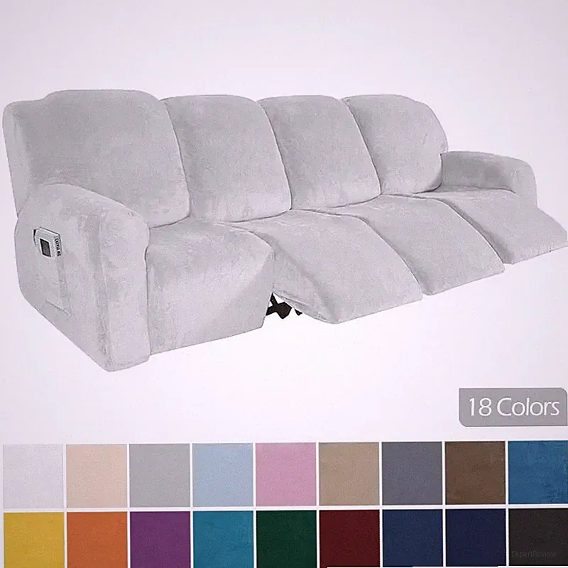 1/2/3/4 Seater Stretch Recliner Sofa Cover Soft Velvet Armchair Covers Non Slip