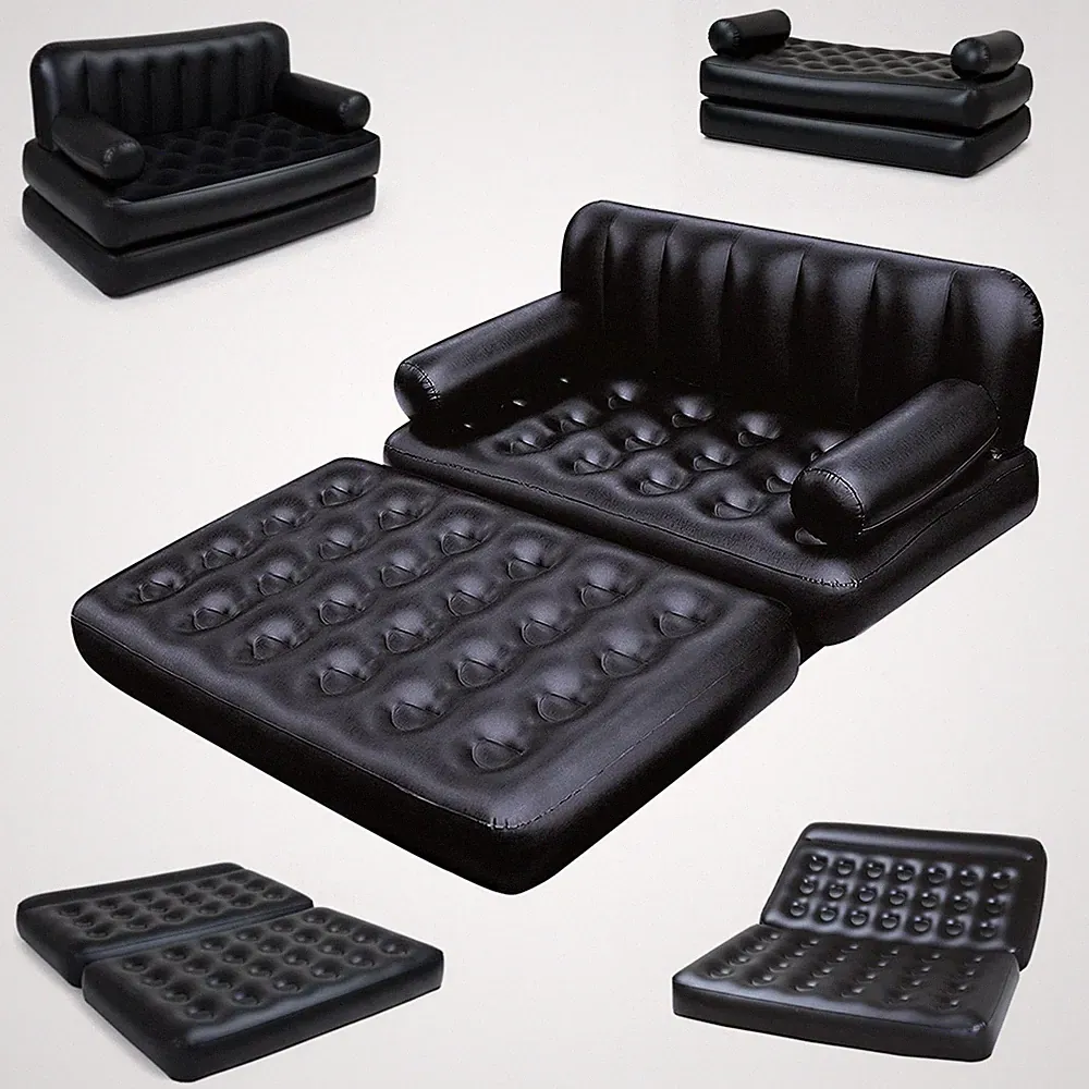 5 in 1 INFLATABLE DOUBLE SOFA LOUNGER COUCH AIRBED MATTRES SOFABED FAST