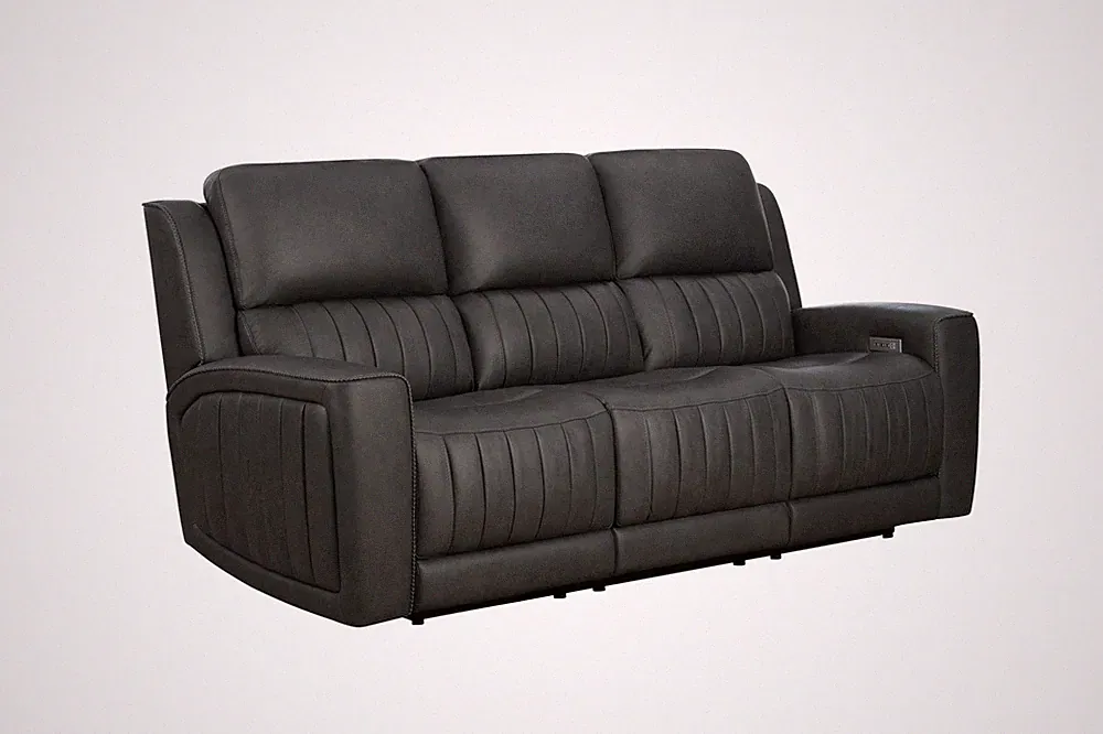 Barcalounger Holders Pierce Zero Gravity Power Reclining Sofa in Dark Gray