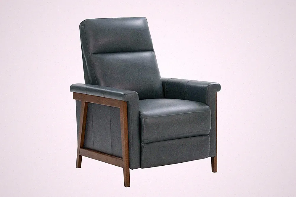 Barcalounger Lewiston Push Thru The Arms Recliner in Roma Bluegray