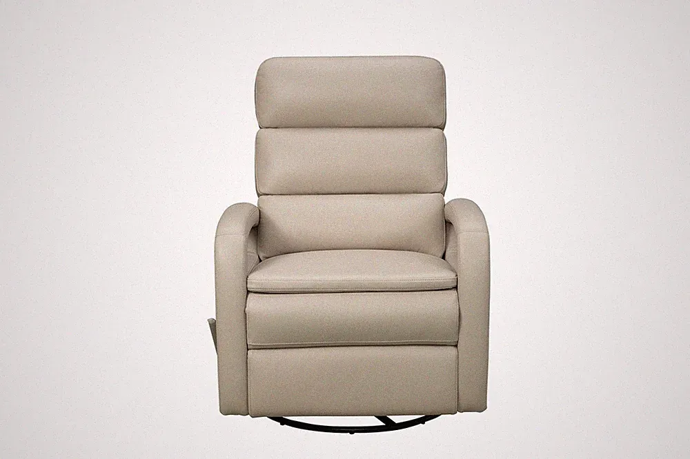 Barcalounger Nick Recliner Swivel Glider in Gable Dove