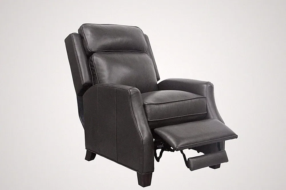 BarcaLounger Nixon 7-4582 Leather Manual Recliner Chair 5700-95 Shoreham Gray