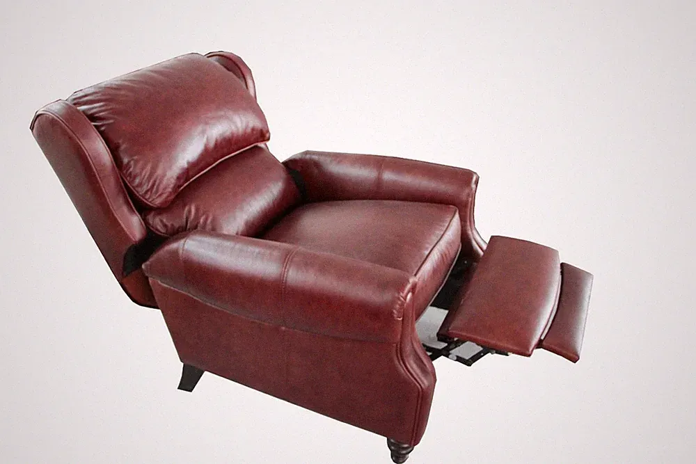 Genuine Barcalounger Treyburn Power Top Grain leather recliner Lounge Chair