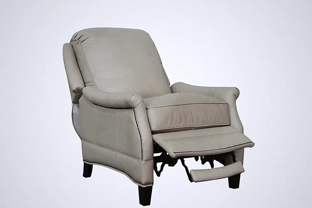 NEW Barcalounger Ashebrooke Manual Shoreham Cream Leather Recliner Chair