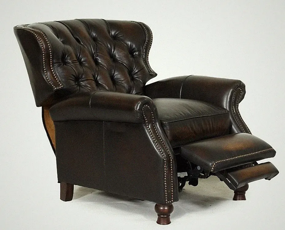 NEW Barcalounger Presidential II Stetson Coffee Leather Manual Recliner Chair