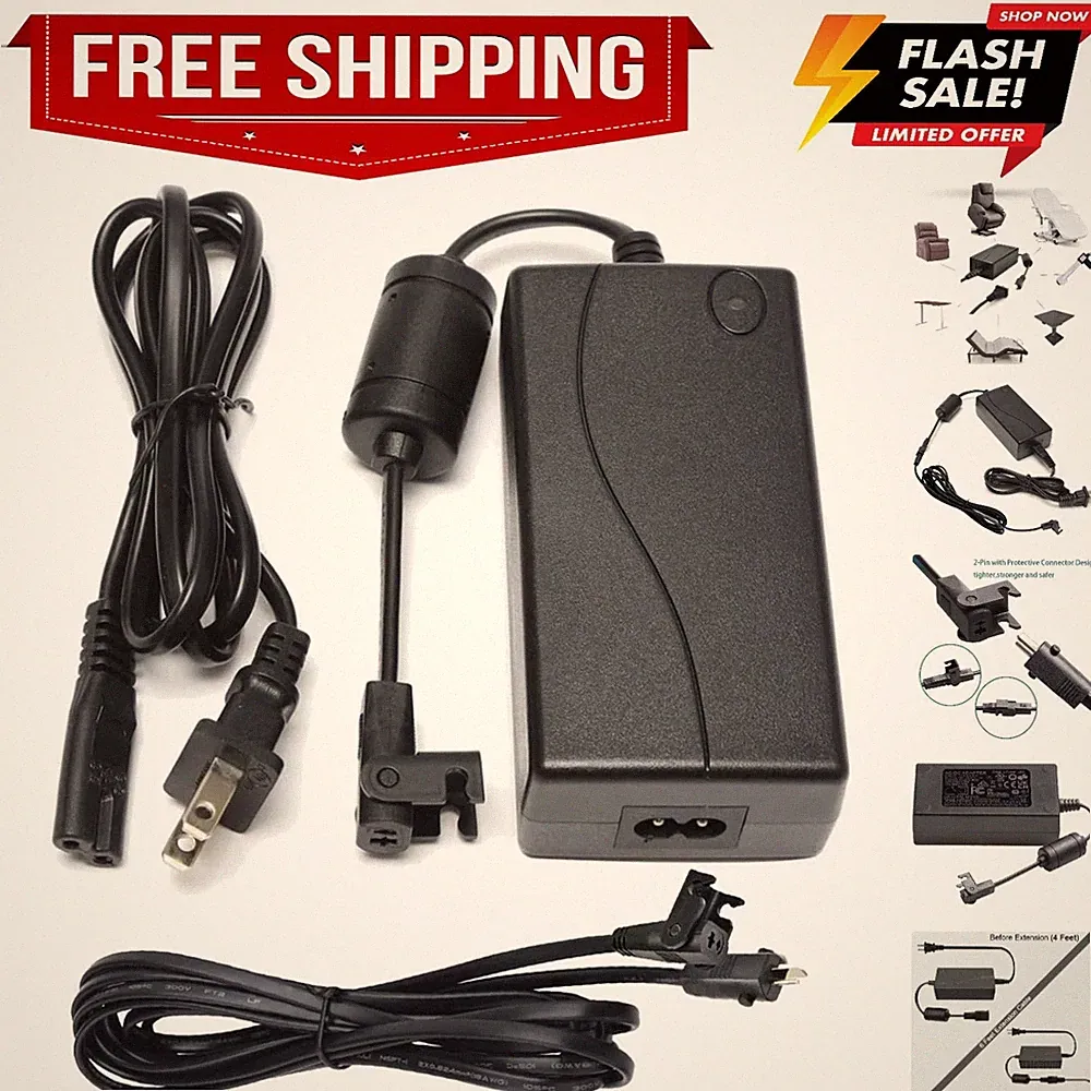 Universal Power Cord for Recliner Chair, AC/DC Recliner Adapter with Extensio...